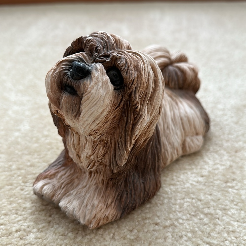 Lhasa Apso Dog Classic Critters Figurine - Brown and Tan